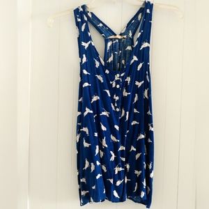 FREE Blue & White Flowy Top